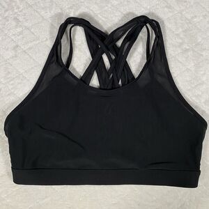 Fabletics Faye High Impact Sports Bra Black Athletic Running Women's Sz L/XL
